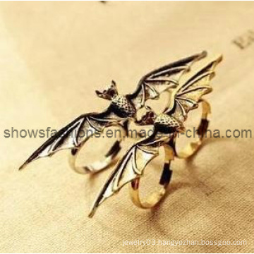 Finger Ring/Two-Finger Alloy Antique Plated Ring/ Fashion Jewelry (XRG12062)